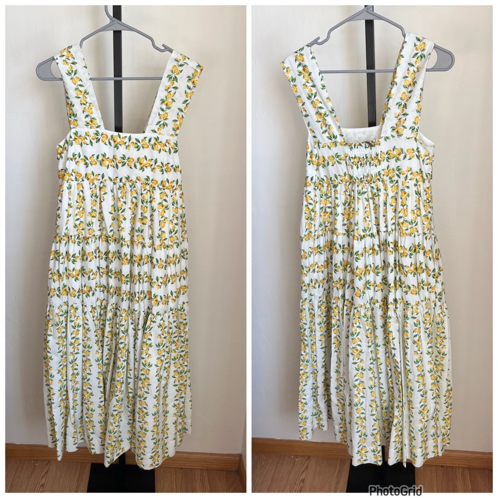 Anthropologie Helena Square Neck Smocked Tiered Midi Dress NEW - Picture 2 of 4